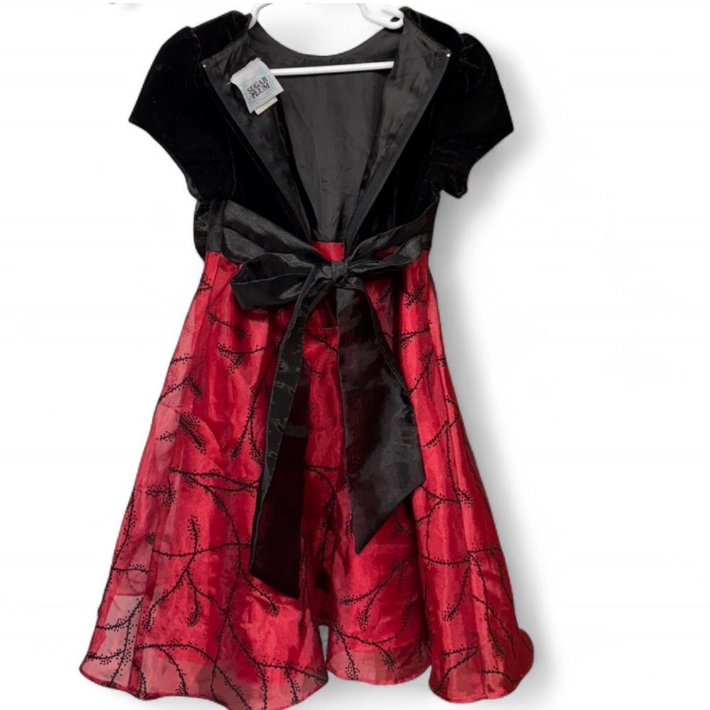 Sugar Plum Girls Velvet & Organza Holiday Dress - Size 5 - Picture 4 of 6